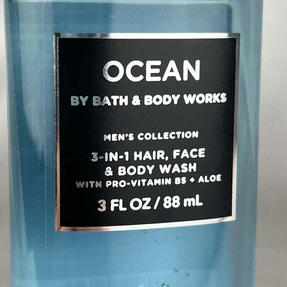 Bath & Body Works Ocean 3pc Gift Set Bundle for Men Candle & Body Wash Full Mini